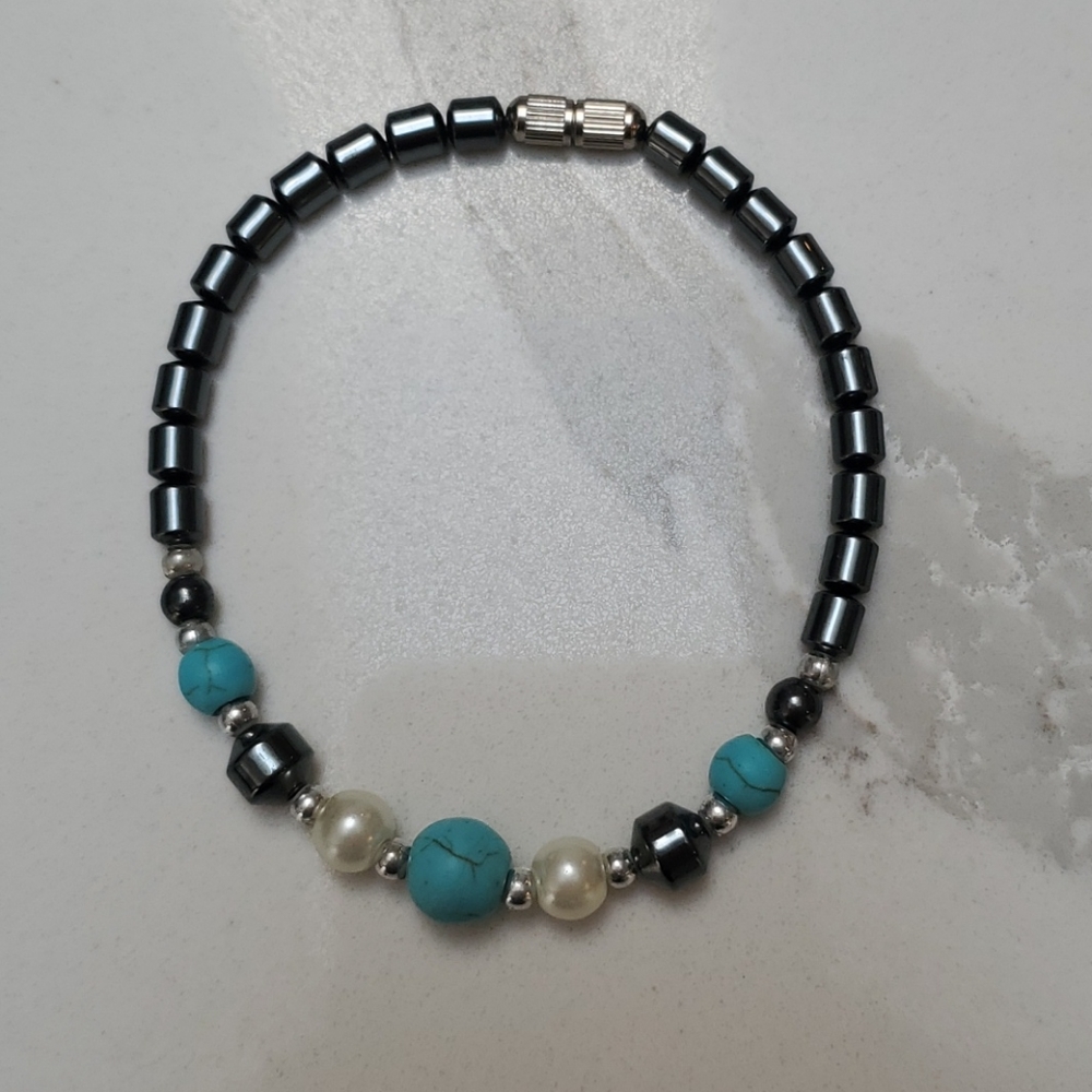 $10 or 3 for $20 (with Free Shipping) Hematite Bracelet, 7 1/4"